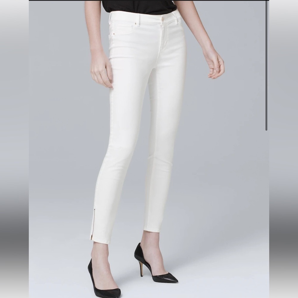 White House Black Market Mid Rise Crop Jegging White Size 0